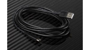 Cable, USB-A Plug - USB-C Plug, 2m, USB 2.0, Black